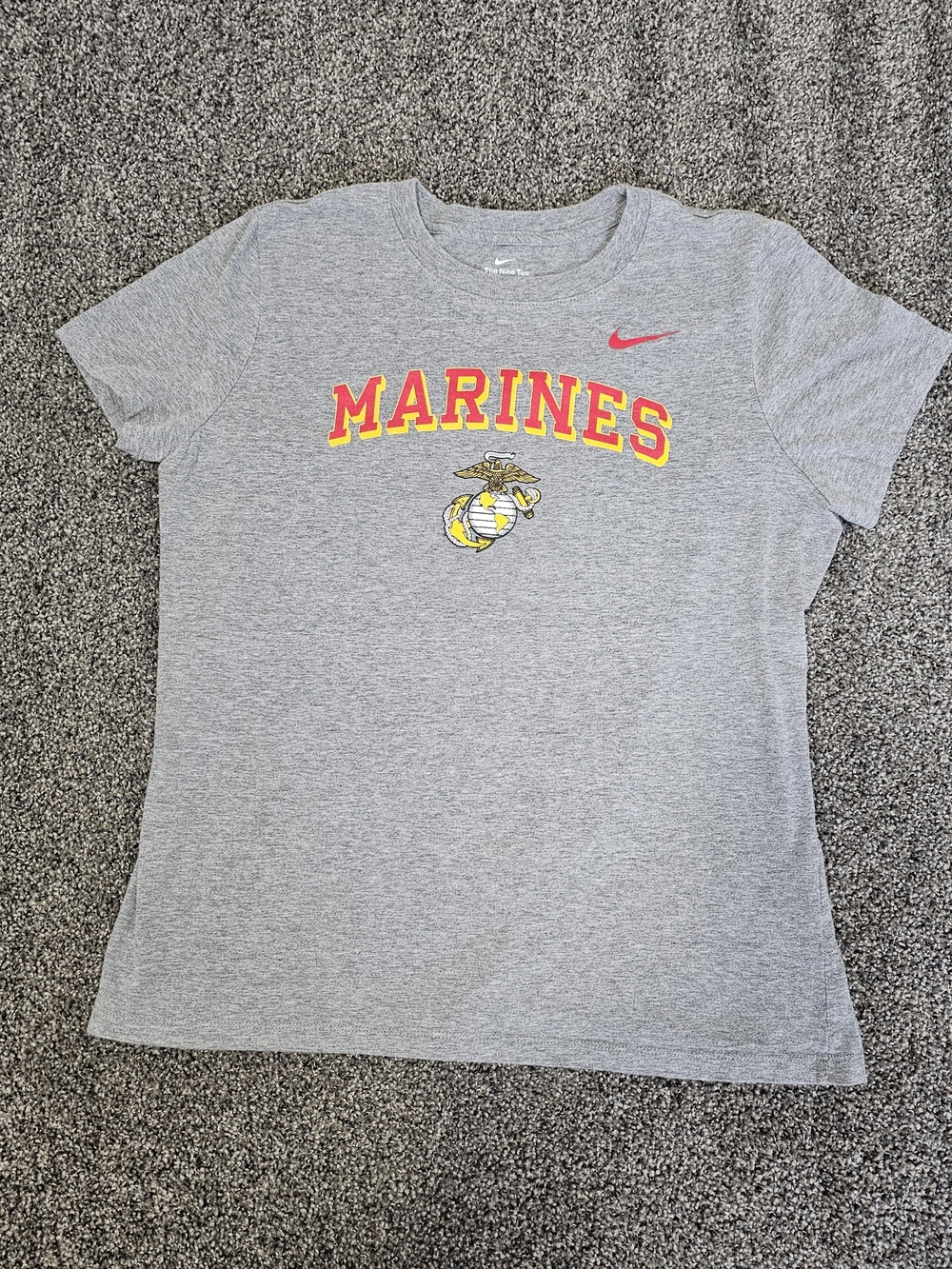 The Nike Tee USMC Marines Graphic T-Shirt Women's Size Large Grey BV2007-06G - Picture 2 of 13